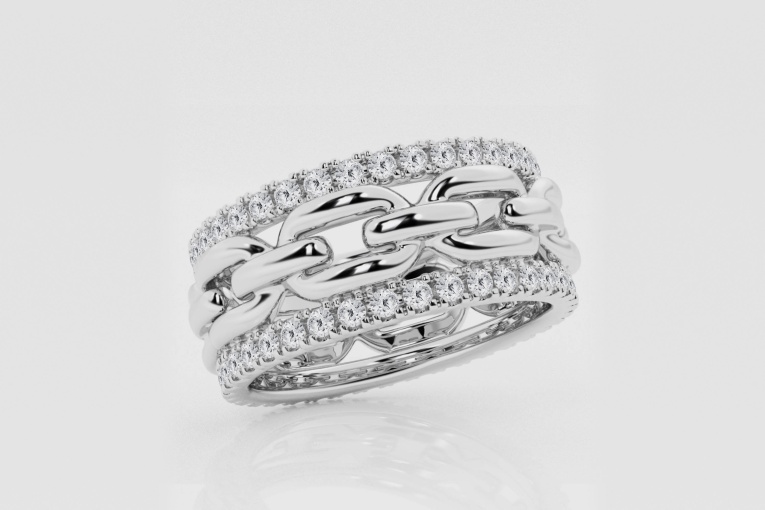 Natural Diamond | 1 ctw Round Link Fashion Band